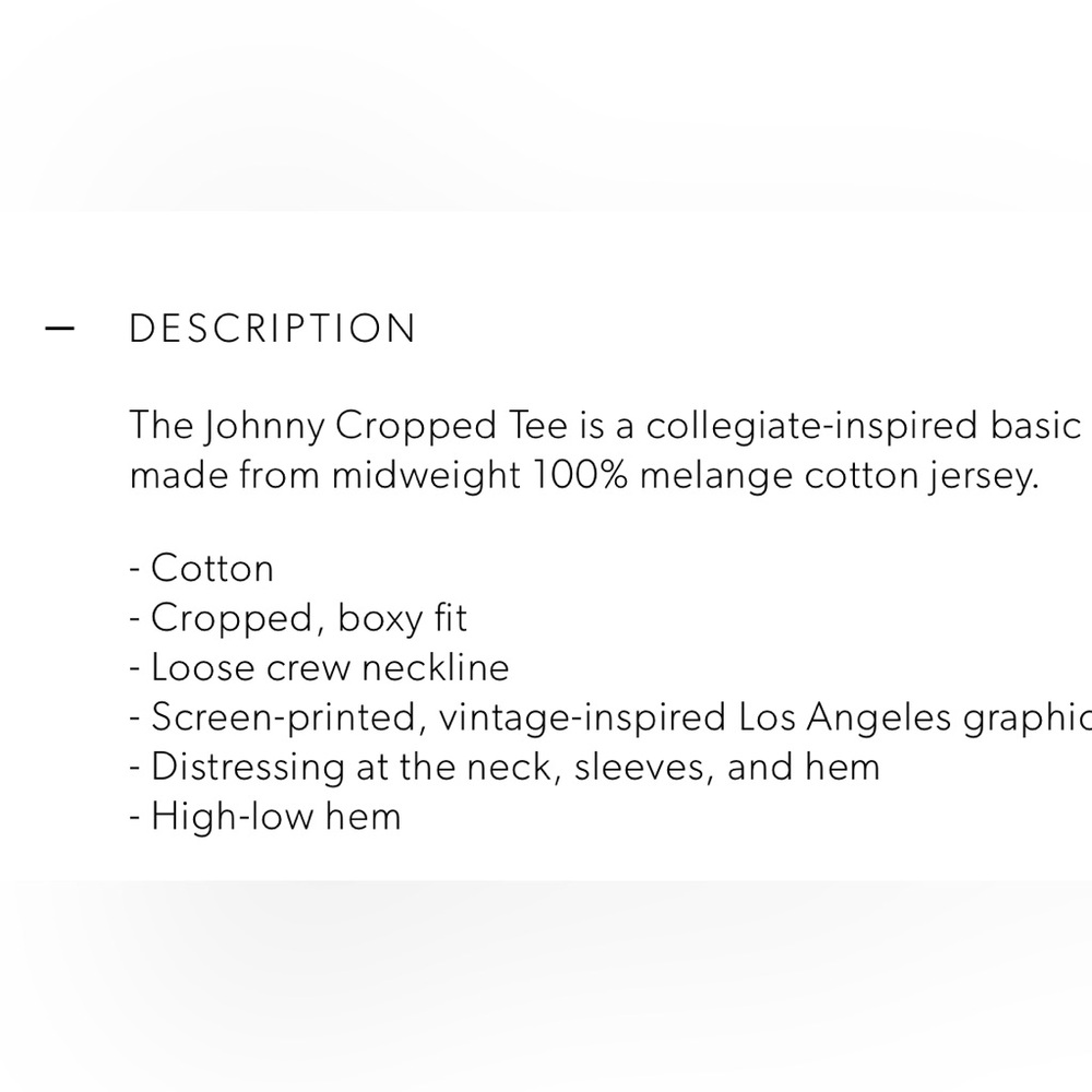 Anine Bing Johnny Cropped Tee - Picture 10 of 12